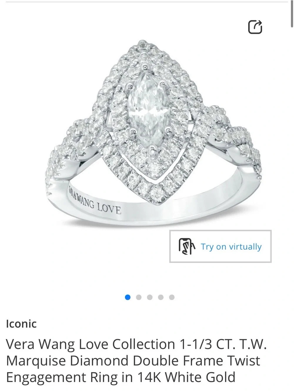 Vera Wang Love Collection Marquise Engagement Ring